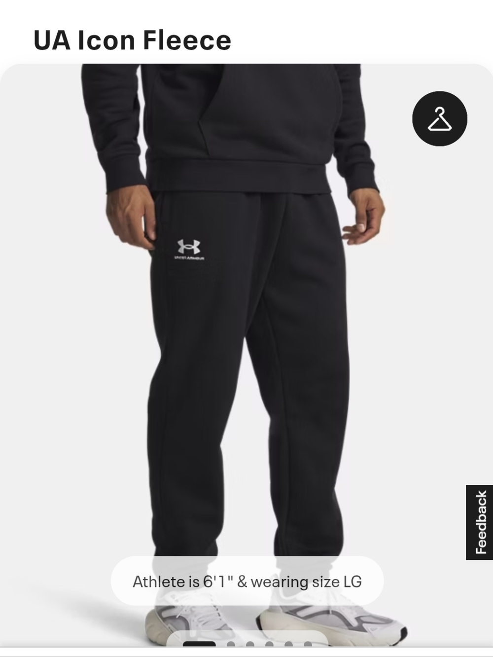 UNDER ARMOUR | Black Icon Fleece Sweatpants